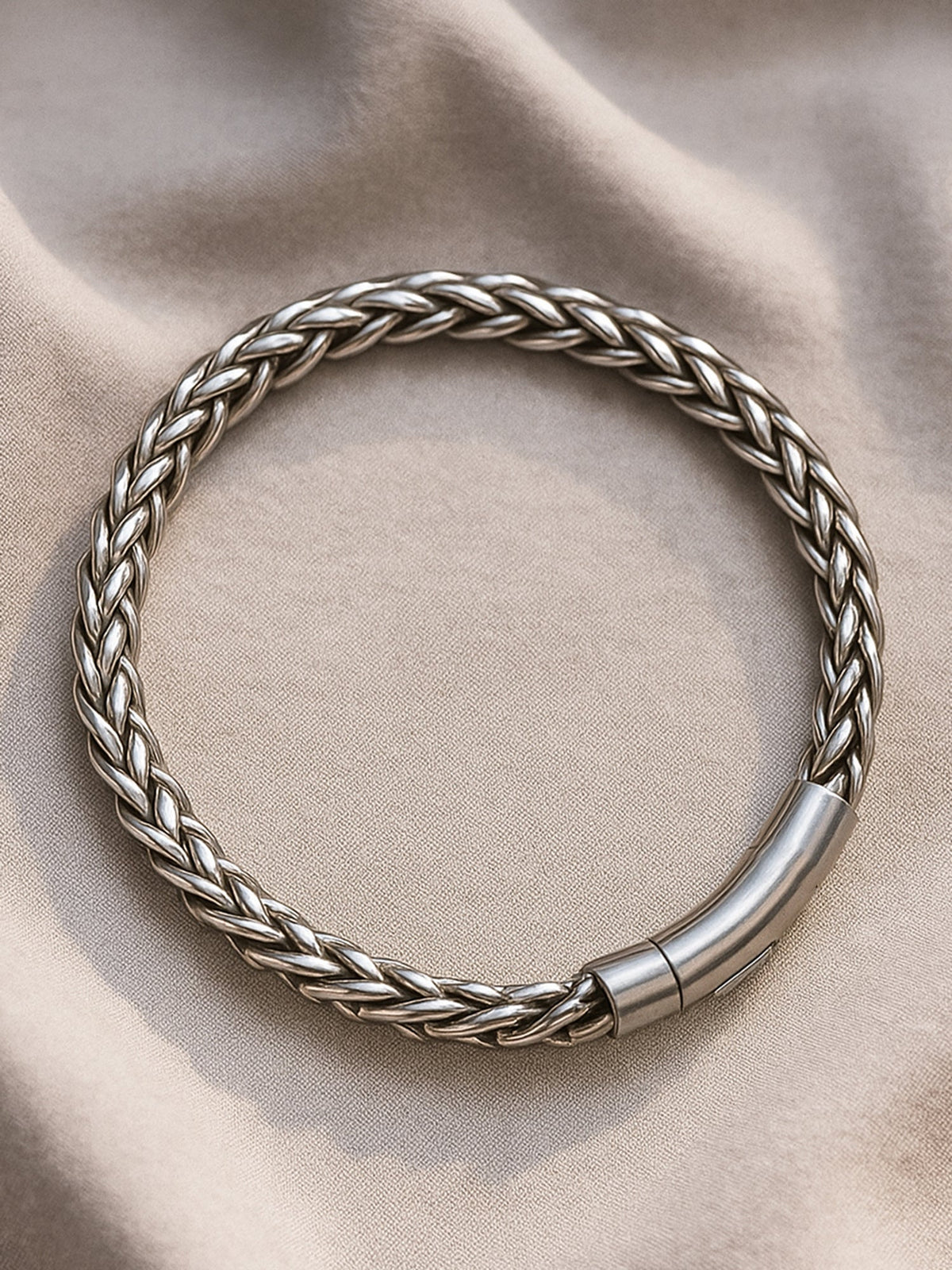 Men’s Silver-Tone Chain Bracelet