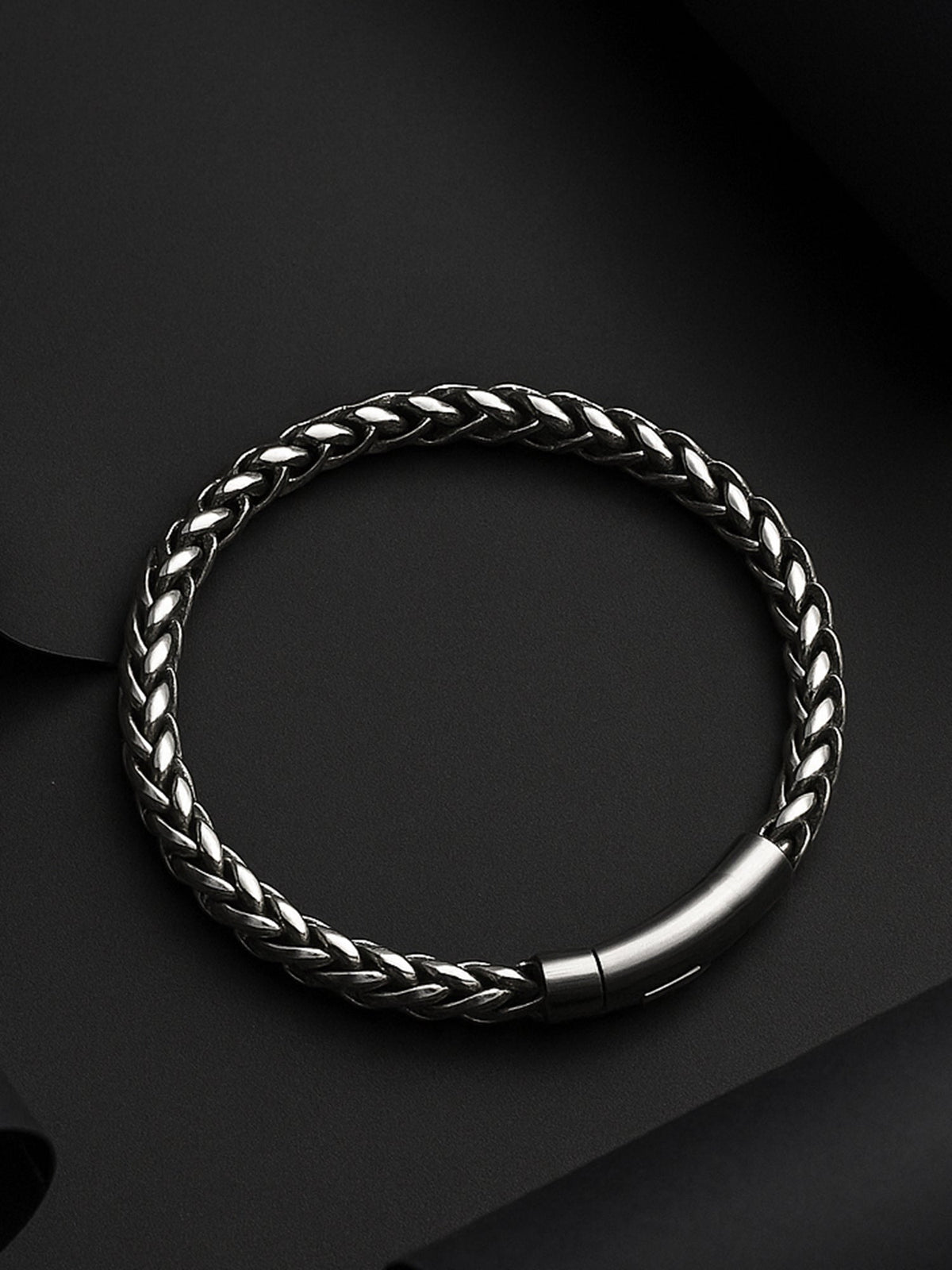 Men’s Silver-Tone Chain Bracelet
