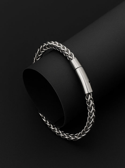 Men’s Silver-Tone Chain Bracelet