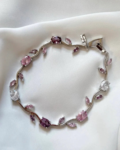 Tulip Floral Vine Crystal Bracelet