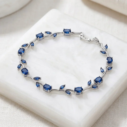 Tulip Sapphire-Blue Floral Vine Bracelet