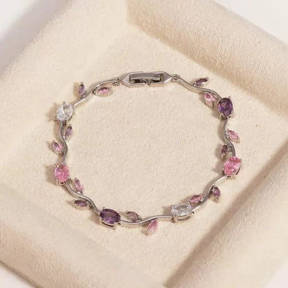Tulip Floral Vine Crystal Bracelet